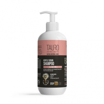 TAURO PRO LINE Ultra Natural Care sanftes Peeling-Shampoo für Haut und Fell von Hunden und Katzen - 400ml